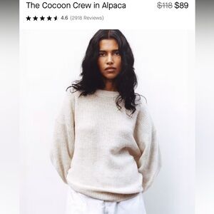 NWT Everlane cocoon crew alpaca size xl